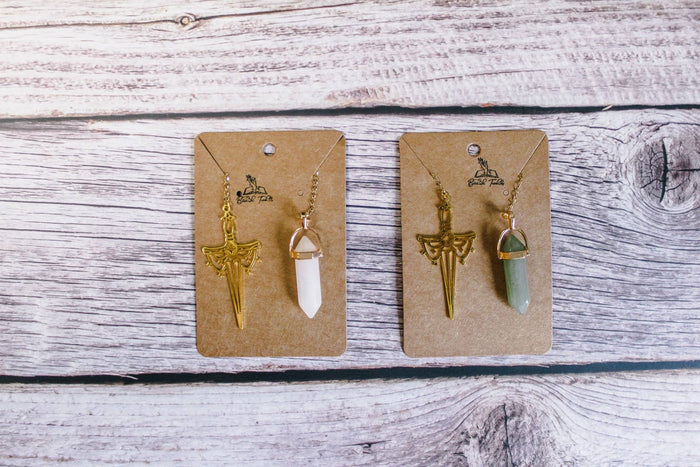 Fantasy High Fae Sword Gold Chain Bookmark