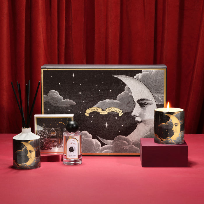 For The Dreamers: The Land of Nod Gift Set by Chase and Wonder, luxury gift box with candle, matches and room spray