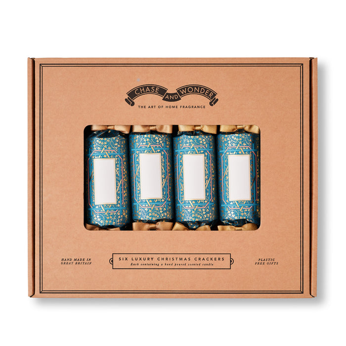 "Golden Ivy" Place Name Luxury Christmas Crackers Christmas crackers in illustrated gift box by Chase and Wonder