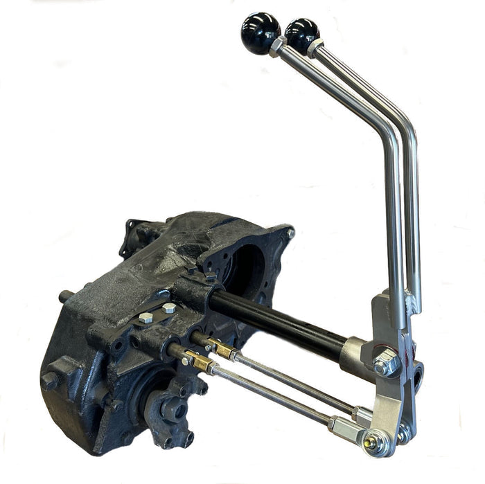Jeep D-20 "full size" Wagoneer, Cherokee, J-series P/U, Commando/Jeepster  Stainless Steel Twin-stick Shifter W/boot  P/N D20J/JJ