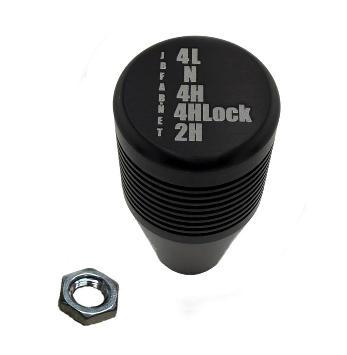 Knob, Billet Aluminum, NP242J, Black, For Cable Shifter P/N KBNPBKCS71620-8