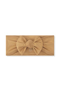 Knotted Bow Headband in Ochre on a white background