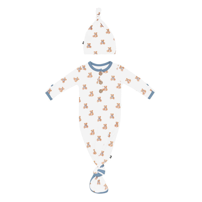 Product photo of the Knotted Gown with Hat Set in Teddy Bear