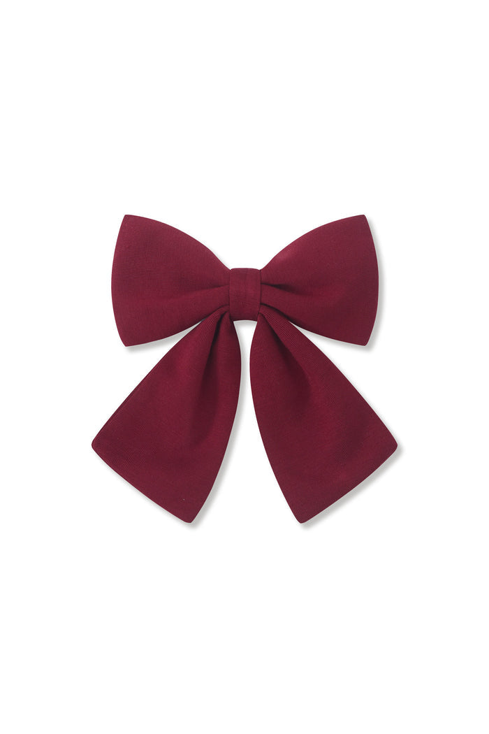 Large Alligator Clip Bow in Burgundy on a white background