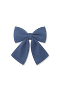 Large Alligator Clip Bow in Oxford on a white background