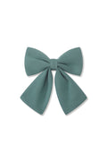 Large Alligator Clip Bow in Pine on a white background