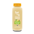 Sol-ti Lemon Lime SuperAde glass bottle with a transparent front label, in light background.