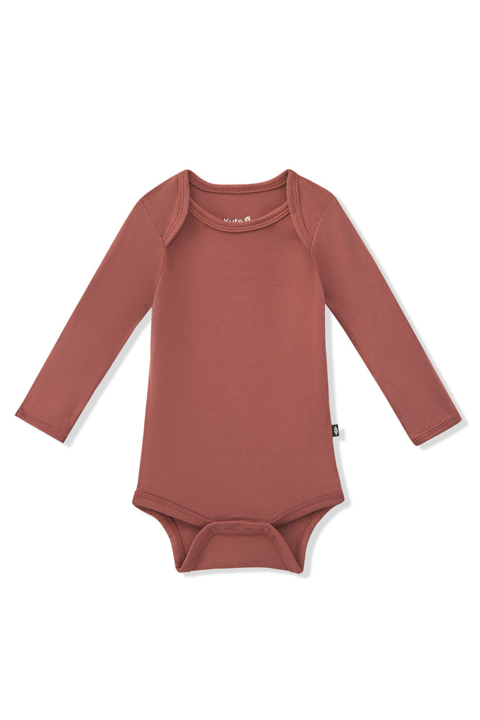 Long Sleeve Bodysuit in Ember on a white background