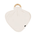 Flat lay of Kyte Baby Lovey in Oat with Removable Wooden Teething Ring