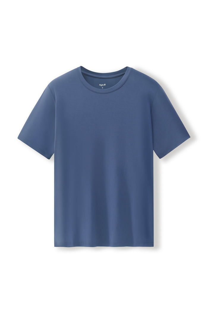 Men's Crew Neck Tee in Oxford on a white background