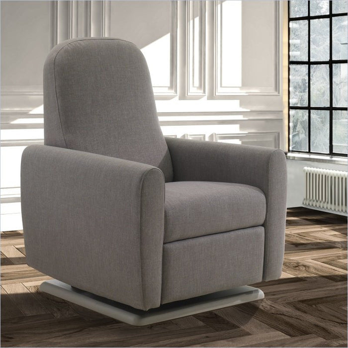 Natart Hannah Glider and Recliner Chair Rounded Back in Talc Beige