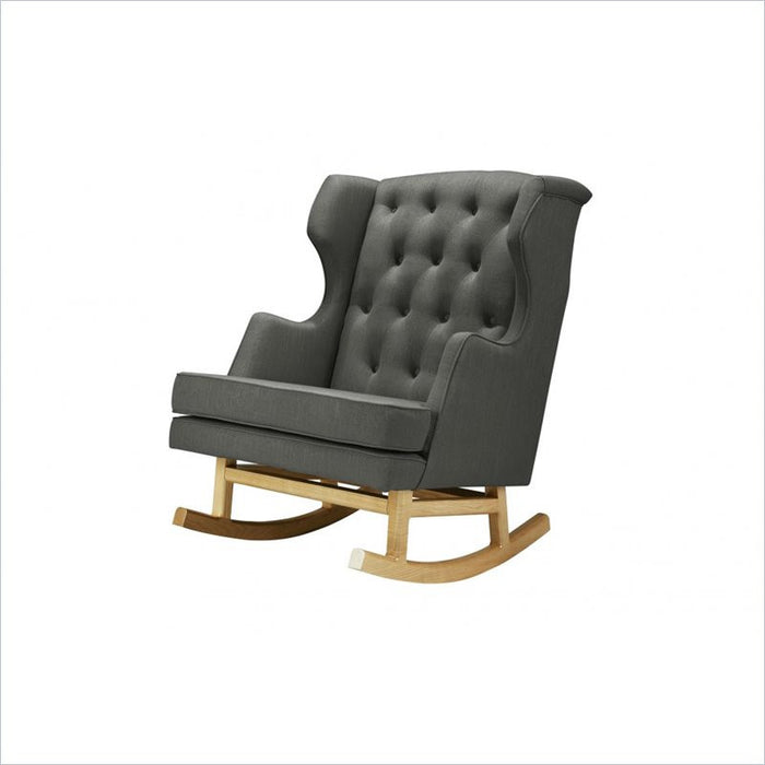 Nurseryworks Empire Light Legs Rocker in Charcoal Weave Facric