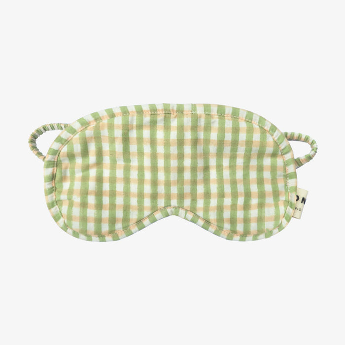 Organic Cotton Eye Mask -  Sage Gingham