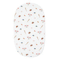 Oval Bassinet Sheet in Home Run shown on an oval mattress