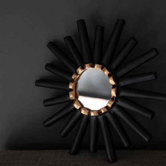 Peruvian Wall Mirror - Black Sunburst