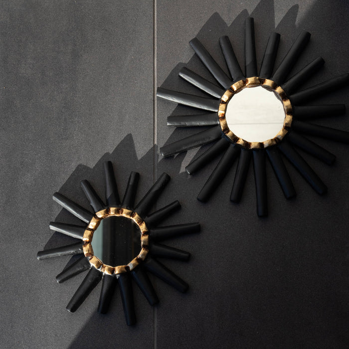Peruvian Wall Mirror - Black Sunburst