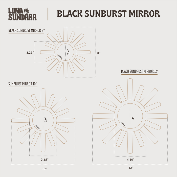 Peruvian Wall Mirror - Black Sunburst