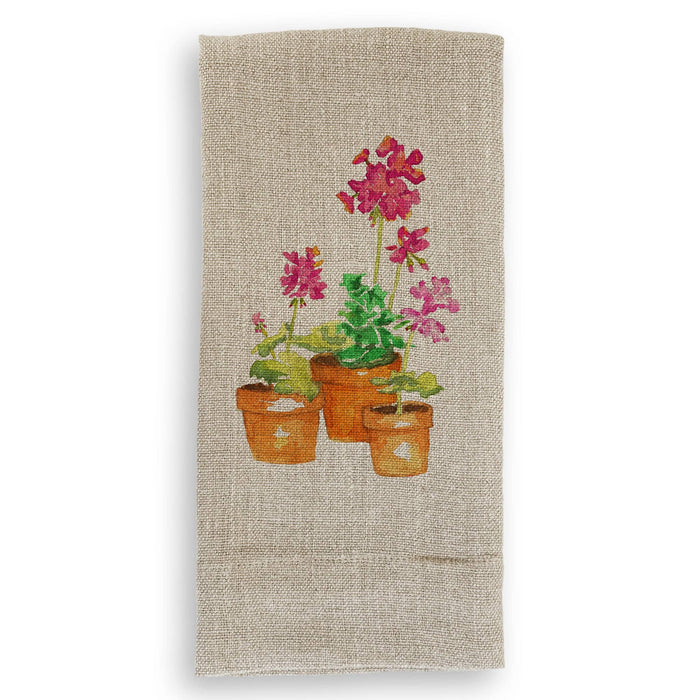 Pink Geranium: Dishtowel / -