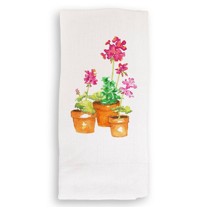 Pink Geranium: Dishtowel / -
