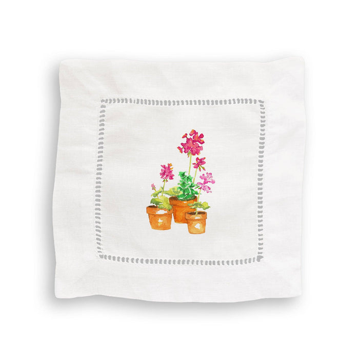 Pink Geranium: Dishtowel / -