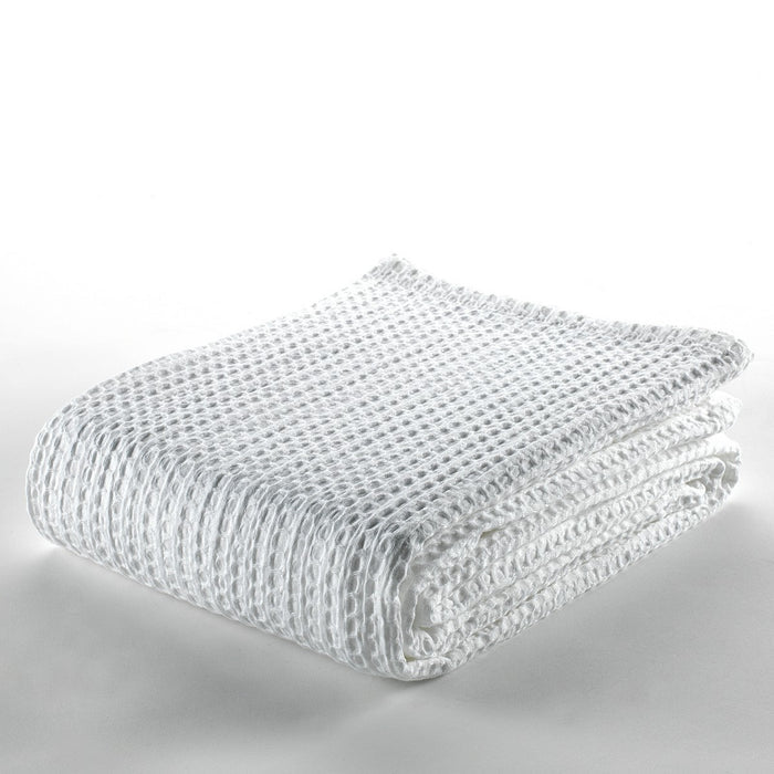 Plaid de algodón Banús blanco plegada