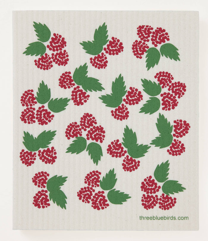 Raspberries Swedish Dishcloth