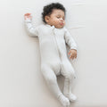 Kyte Baby Ribbed Zipper Footie Ribbed Zipper Footie in Oat