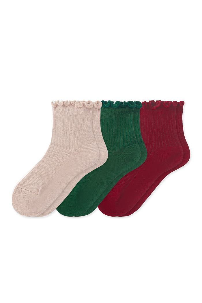 Ruffle Socks Combo 3-Pack in Holiday