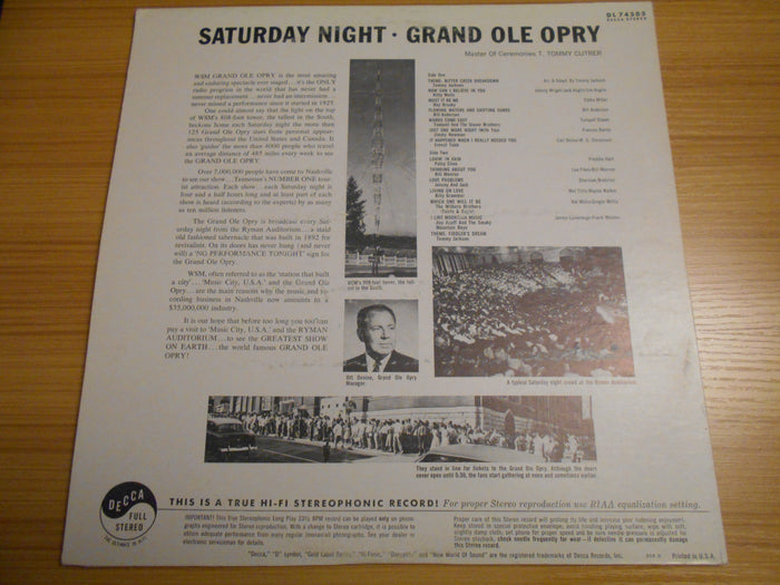 Saturday Night at the Grand Ole Opry
