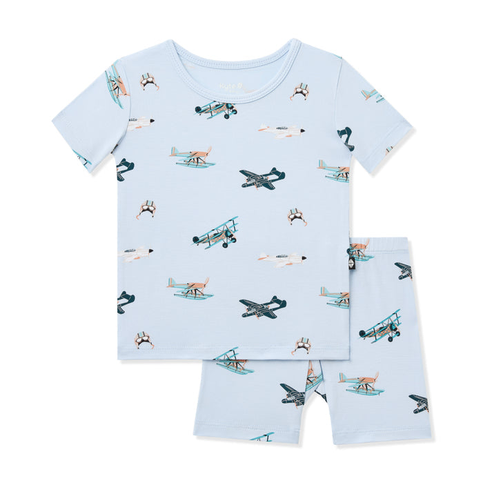 Product photo of the Short Sleeve Pajamas in Take Off on a white background