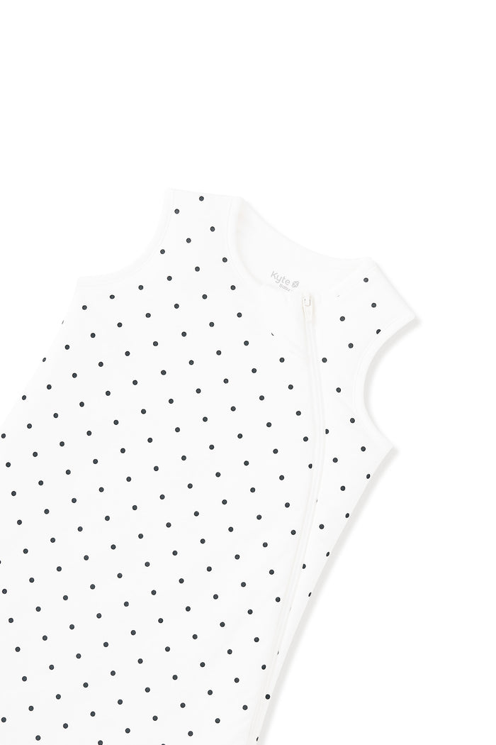 Top part of Sleep Bag in Midnight Polka Dot on white background