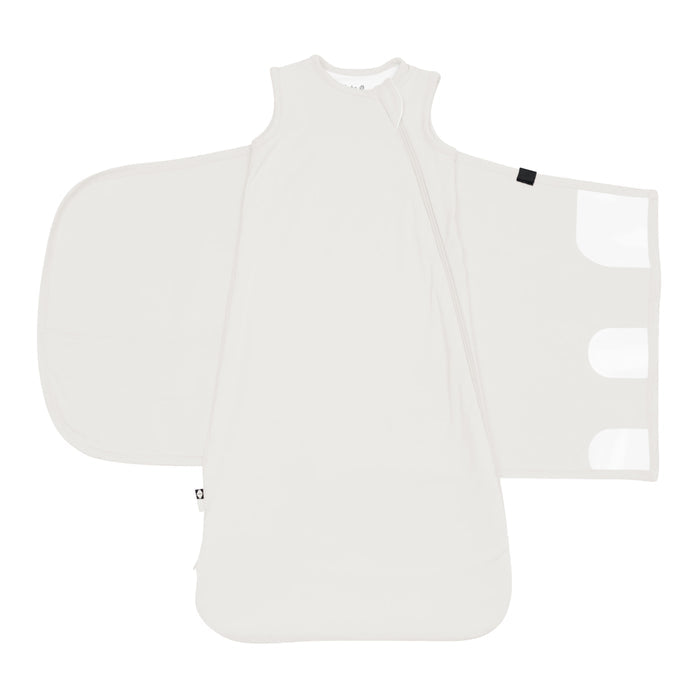 Adjustable Velcro on Sleep Bag Swaddler in Oat 0.5