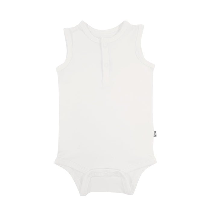 Flat lay of Kyte Baby Sleeveless Bodysuit in Cloud