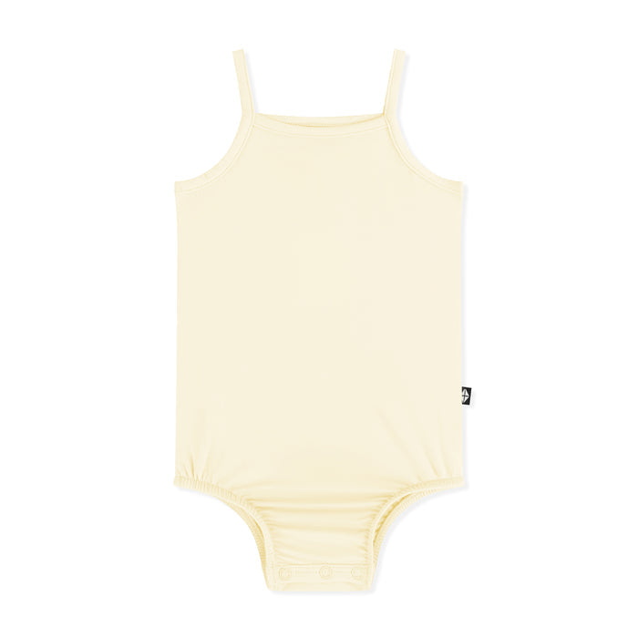 Product photo of the Spaghetti Strap Leotard in Chamomile on a white background