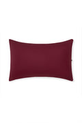 Front Side Standard Pillowcase in Burgundy on a white background