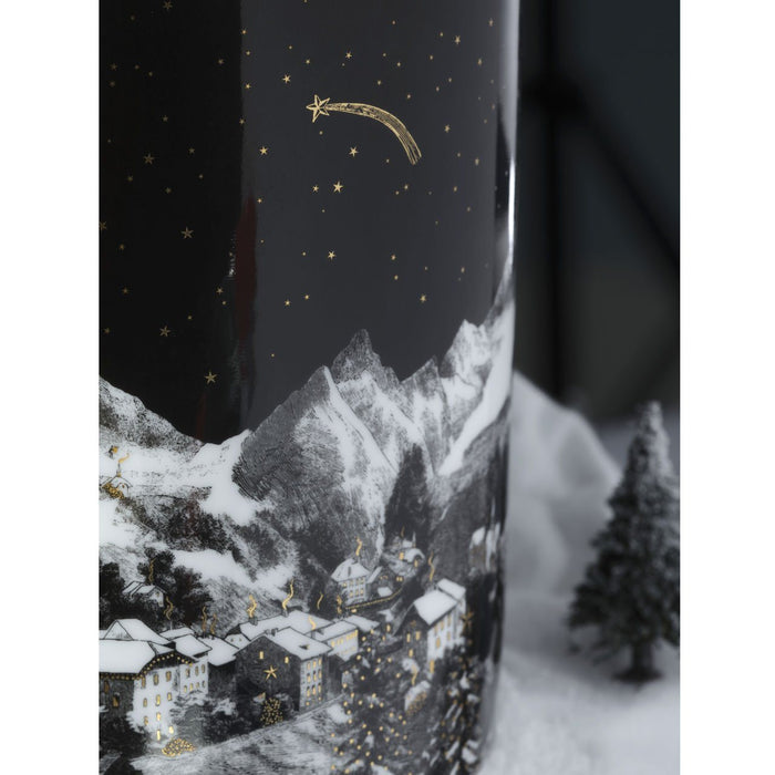 The Alpine Lodge 3 Wick Scented ceramic candle by Chase and Wonder, fine china with 22ct gold