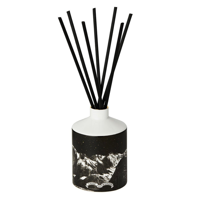 The Alpine Lodge ceramic reed diffuser by Chase and Wonder, fine china with 22ct gold