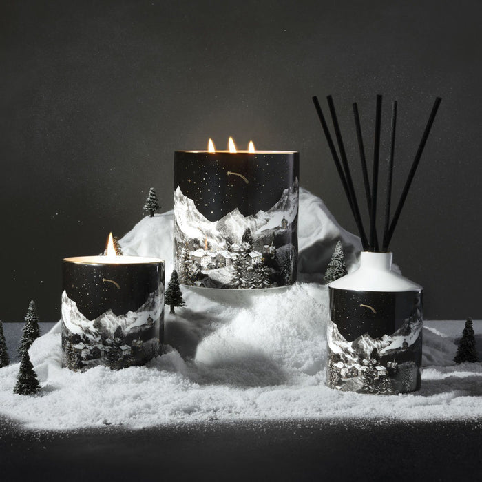 The Alpine Lodge ceramic reed diffuser by Chase and Wonder, fine china with 22ct gold