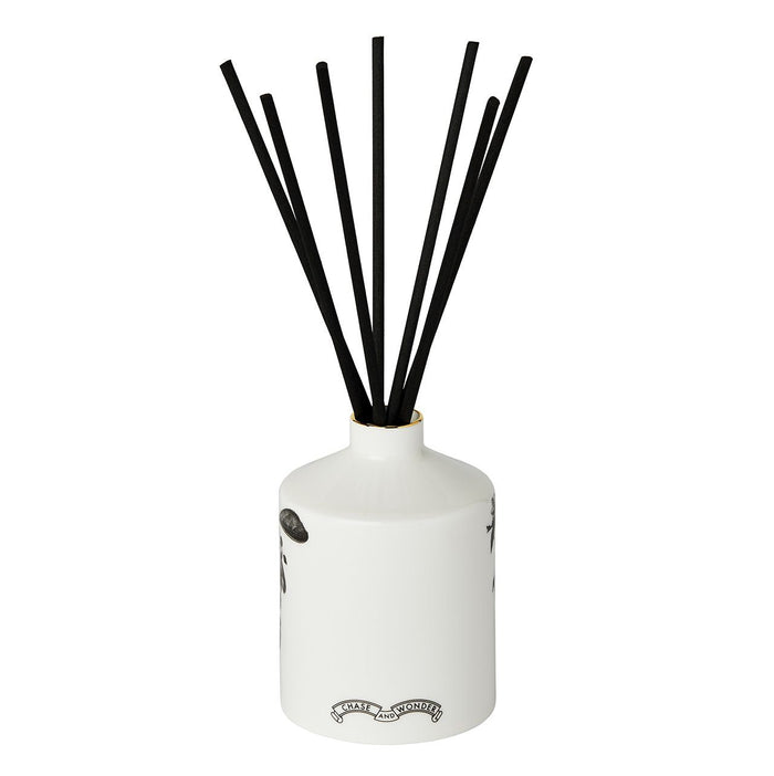 The Autumn Rose ceramic reed diffuser by Chase and Wonder, fine china with 22ct gold