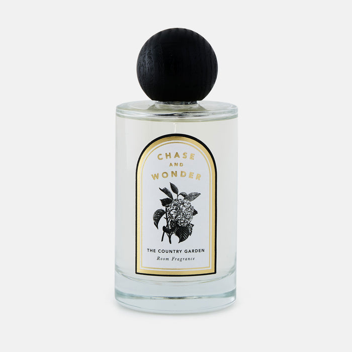 The Country Garden Room Fragrance by Chase and Wonder, luxury room spray in 100ml glass bottle