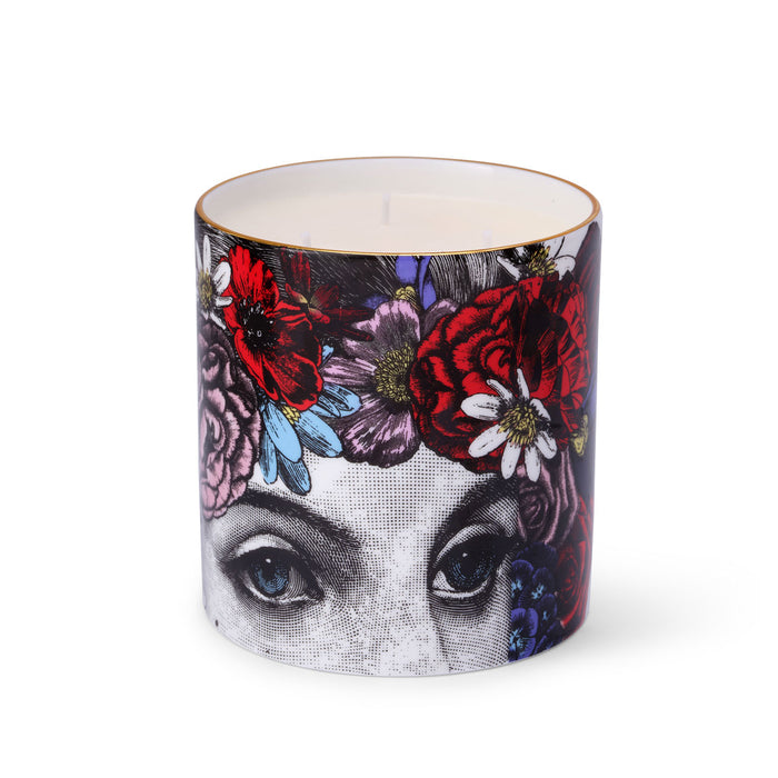 The Flower Lady 3 Wick Special Edition ceramic candle by Chase and Wonder, fine china with 22ct gold