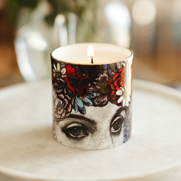 The Flower Lady Ceramic Candle Special Edition by Chase and Wonder, fine china with 22ct gold