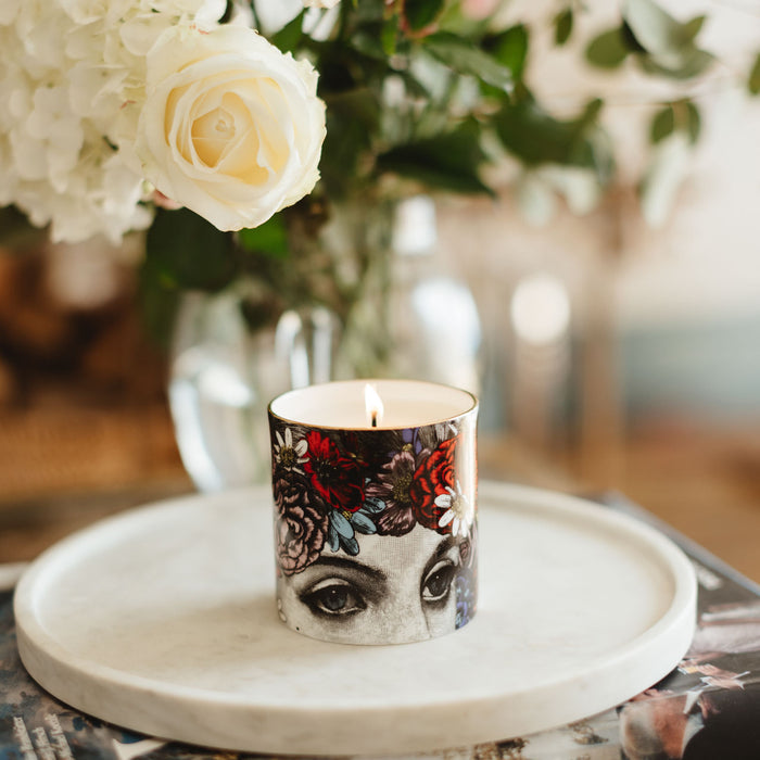 The Flower Lady Special Edition ceramic candle by Chase and Wonder, fine china with 22ct gold