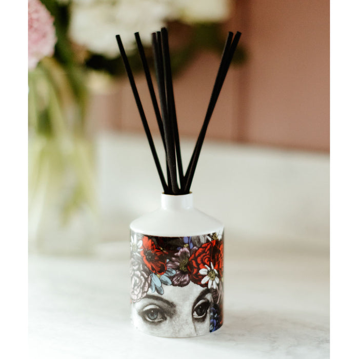 The Flower Lady Ceramic Reed Diffuser Special Edition by Chase and Wonder, fine china with 22ct gold