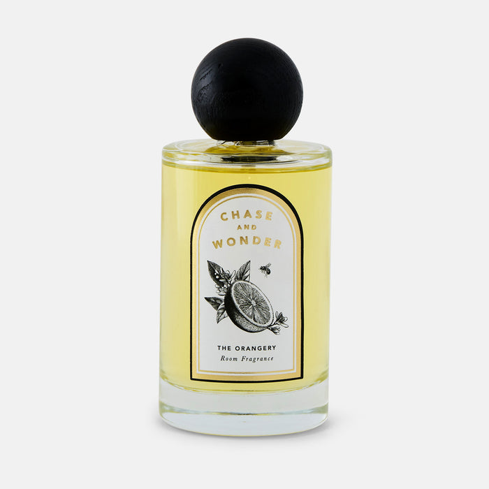The Orangery Room Fragrance by Chase and Wonder, luxury room spray in 100ml glass bottle
