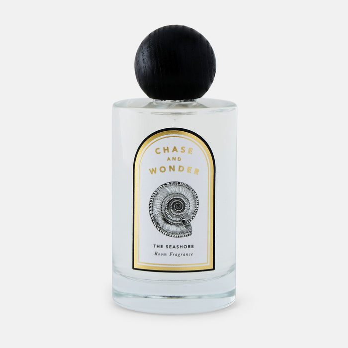 The Seashore Room Fragrance by Chase and Wonder, luxury room spray in 100ml glass bottle