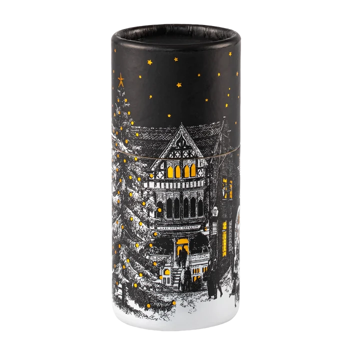 The Starry Night Cylinder Matches by Chase and Wonder, illustrated luxury matchbox with long-stemmed safety matches