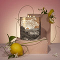 The Tuscan Sunset 3 Wick Scented Ceramic Candle by Chase and Wonder, fine china with 22ct gold