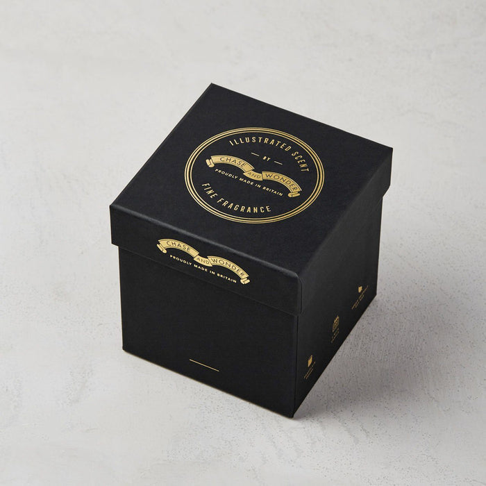 The Tuscan Sunset 3 Wick Scented ceramic candle in luxury gold-foiled gift box by Chase and Wonder