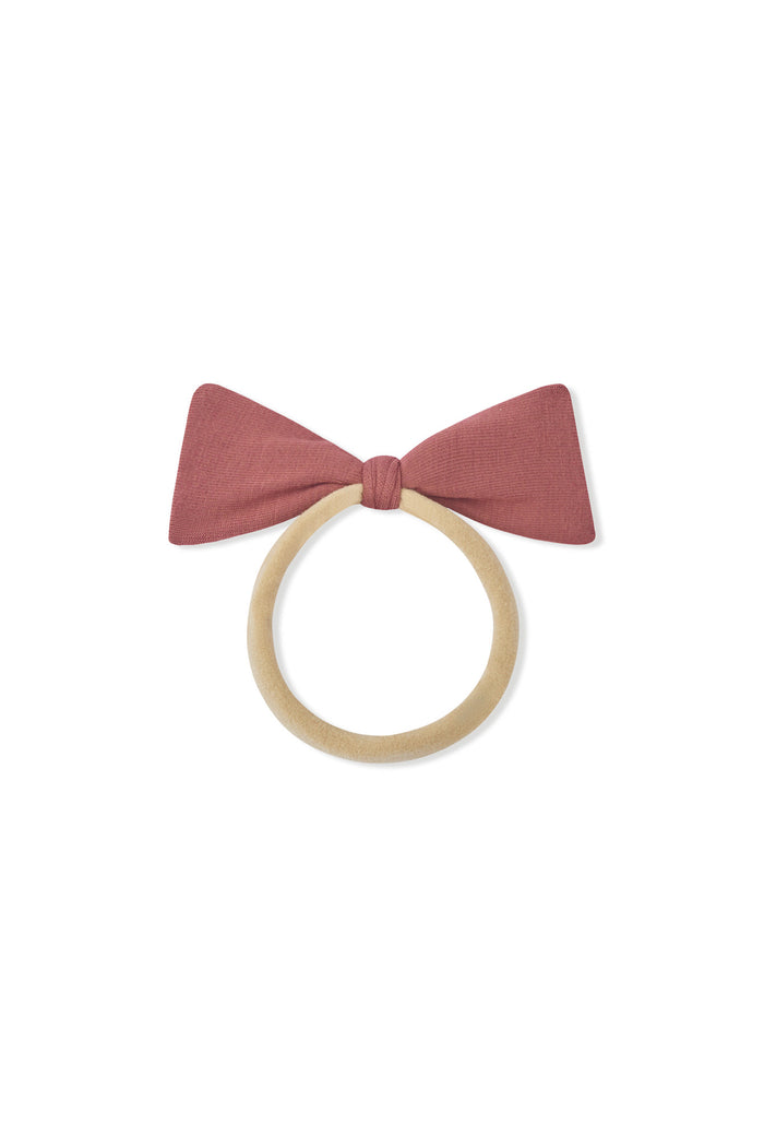 Tiny Nylon Bow in Ember on a white background